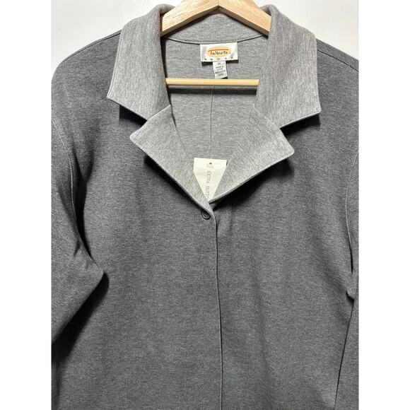 Talbots Woman Vintage Single Button Open Cardigan Sweater Gray Deadstock Size 1X - Picture 2 of 12